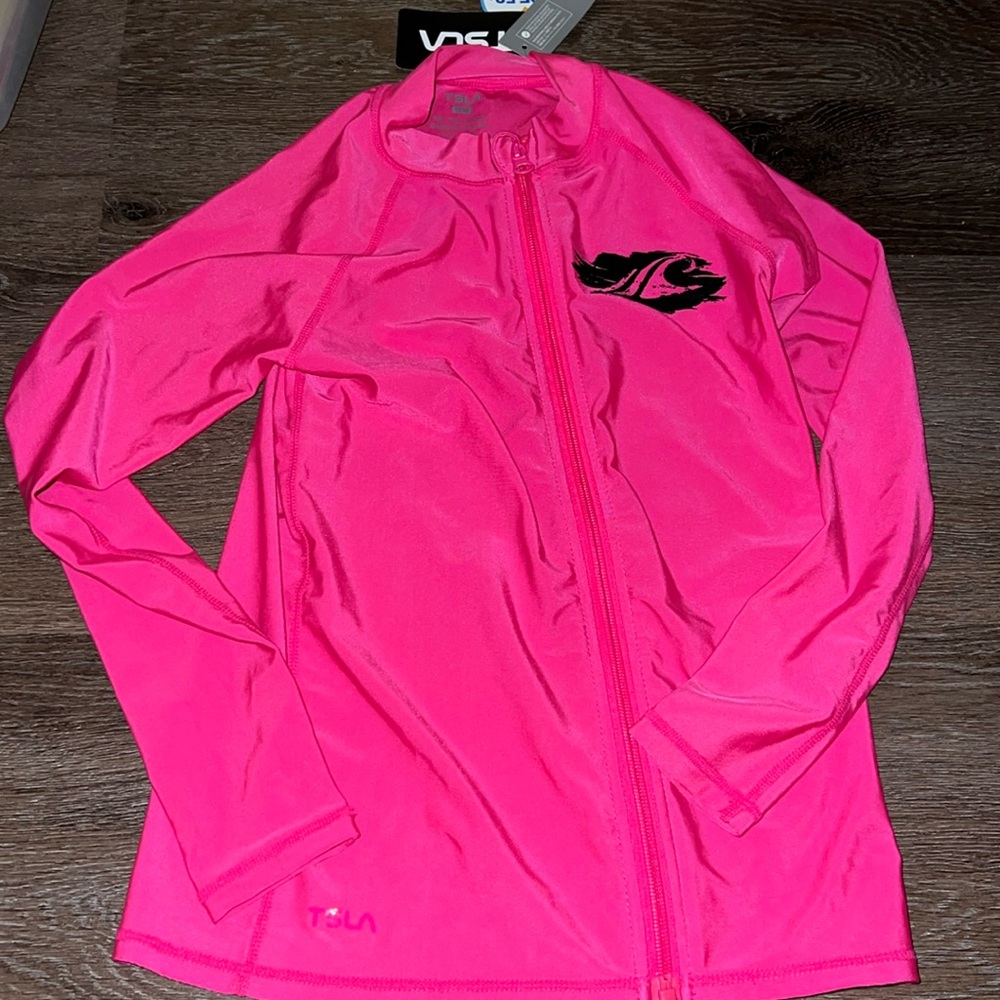 TSLA Boy's and Girl's Long Sleeve Zipper Rash Guard, UPF 50+ UV/Sun Protection